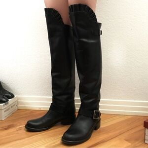 Valentino knee high leather boots